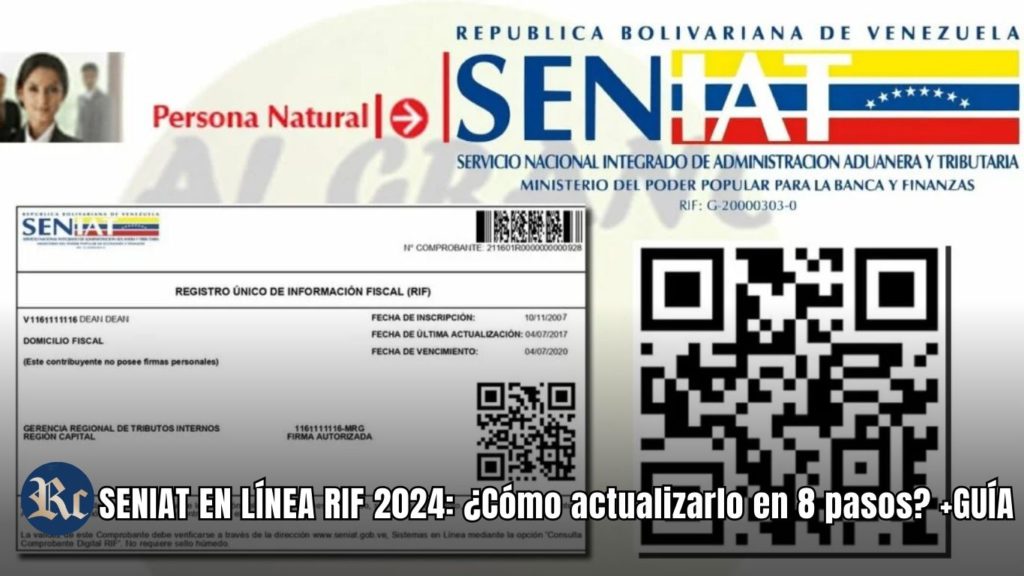 SENIAT EN LÍNEA RIF 2024: ¿Cómo actualizarlo en 8 pasos? +GUÍA