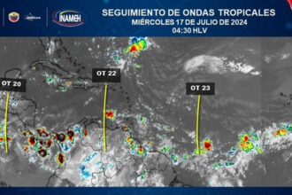 Mientras que la onda tropical N° 23 continúa su curso sobre el Océano Atlántico Central, se espera ingrese por la Guayana Esequiba este viernes 19 de julio.