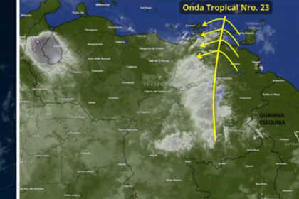 El fenómeno causará nubosidad con precipitaciones en Bolívar, Amazonas, Sucre, Monagas, Anzoátegui, Trujillo, Mérida y Zulia.