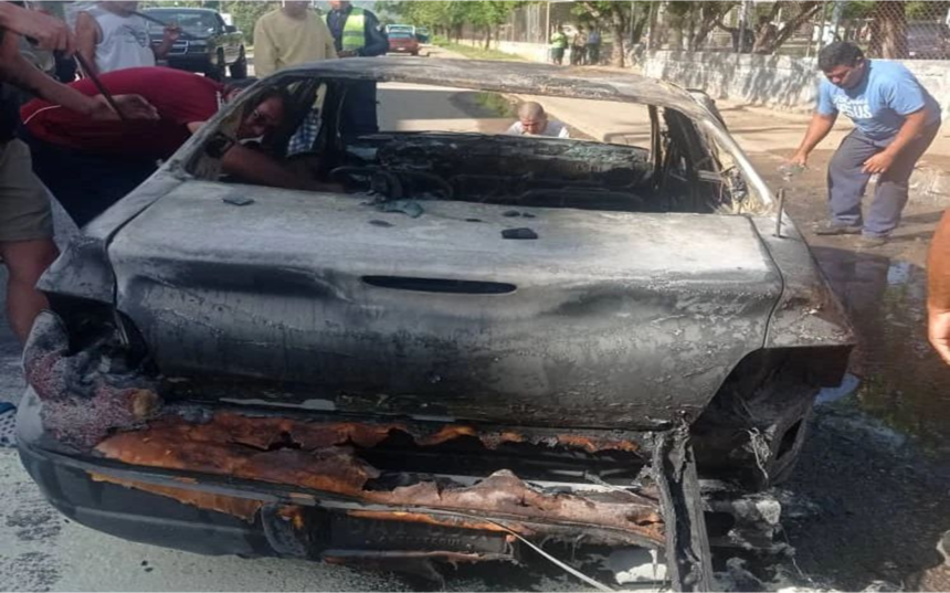 Margarita: Vehículo se incendió en Juan Griego
