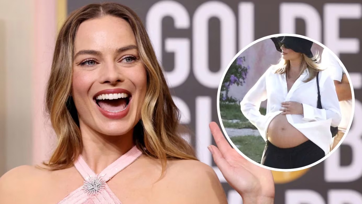 Margot Robbie lució su embarazo durante sus vacaciones en Italia