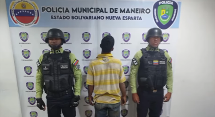 Polimaneiro detuvo sujeto solicitado por el Tribunal Militar de Lecherías