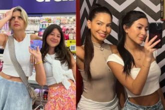 La venezolana de 41 años, junto a su hija Sophia, hija de su matrimonio con Jonathan Montenegro, se muestra en fotografías mientras realizan compras de productos de belleza.