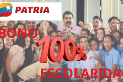 El Sistema Patria estableció el monto del Bono 100% Escolaridad en 108 bolívares o su equivalente de 2,96 dólares; según la tasa de cambio oficial del Banco Central de Venezuela (BCV).