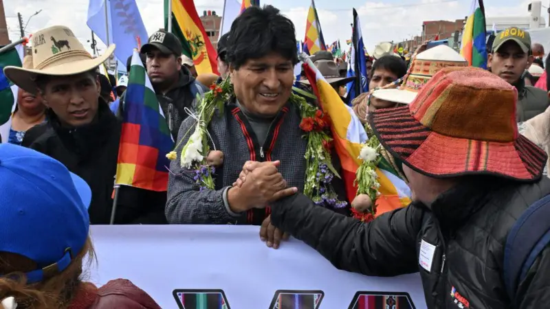 Las imágenes de la marcha de protesta encabezada por Evo Morales contra Luis Arce por las próximas elecciones en Bolivia