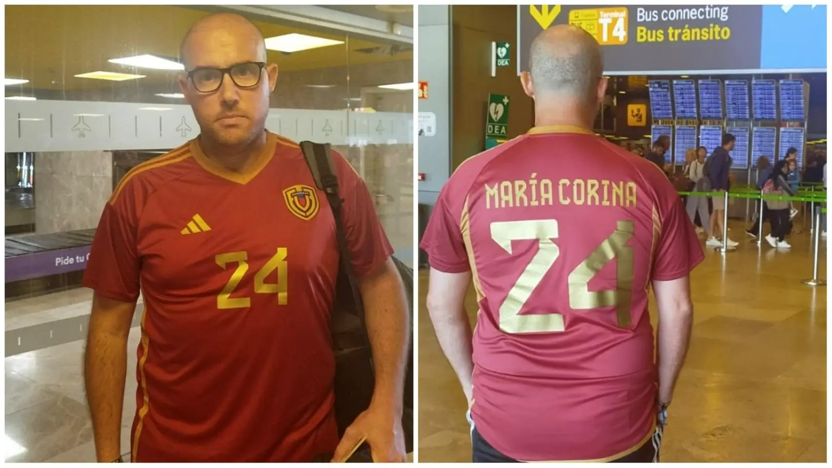 Periodista español es expulsado de Venezuela por usar camisa con el nombre de “María Corina”