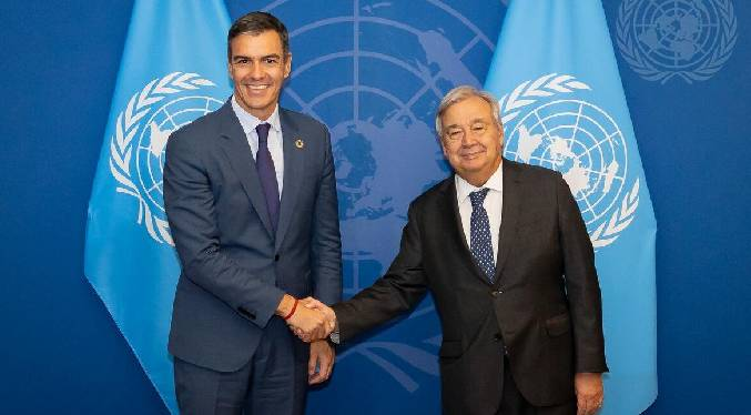 La reunión entre Sánchez y Guterres se concertó en el marco de la Semana de Alto Nivel de la ONU, y en ella abordaron igualmente la evolución de la guerra en Ucrania.