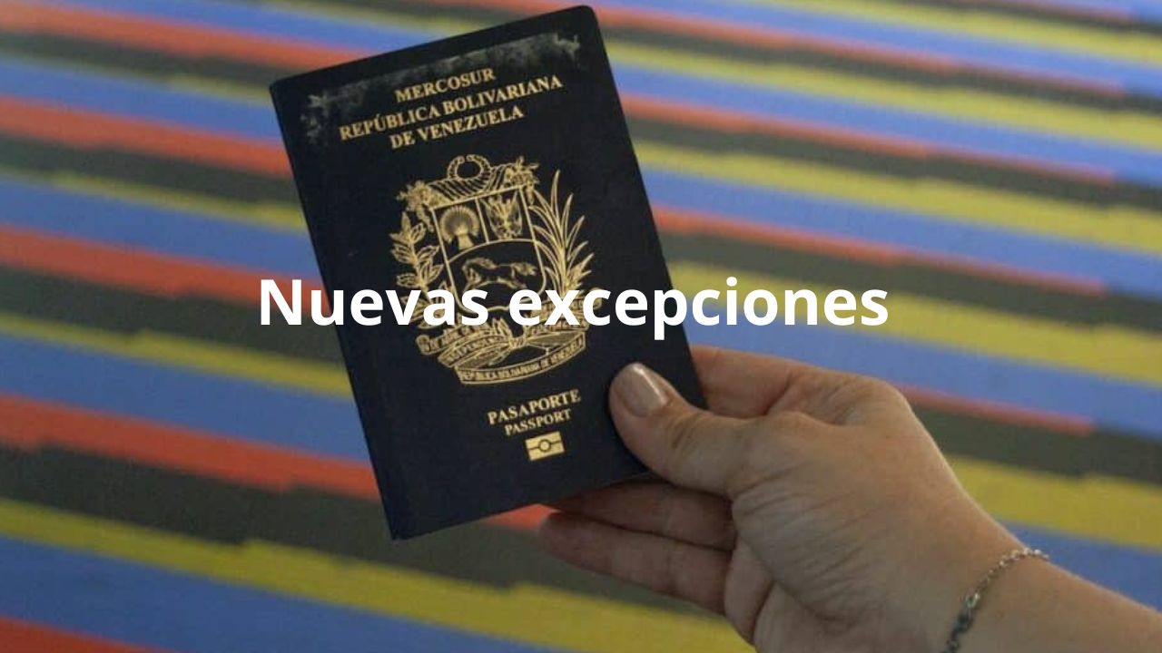 Estas son las nuevas excepciones para venezolanos con pasaporte vencido