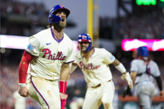 El tablazo de cuatro esquinas productivo de dos carreras de Harper y el solitario de Castellanos en un espacio de tres lanzamientos por el dominicano Luis Severino avivó el resurgir de los Filis de una desventaja de 3-0, un déficit de seis entradas.