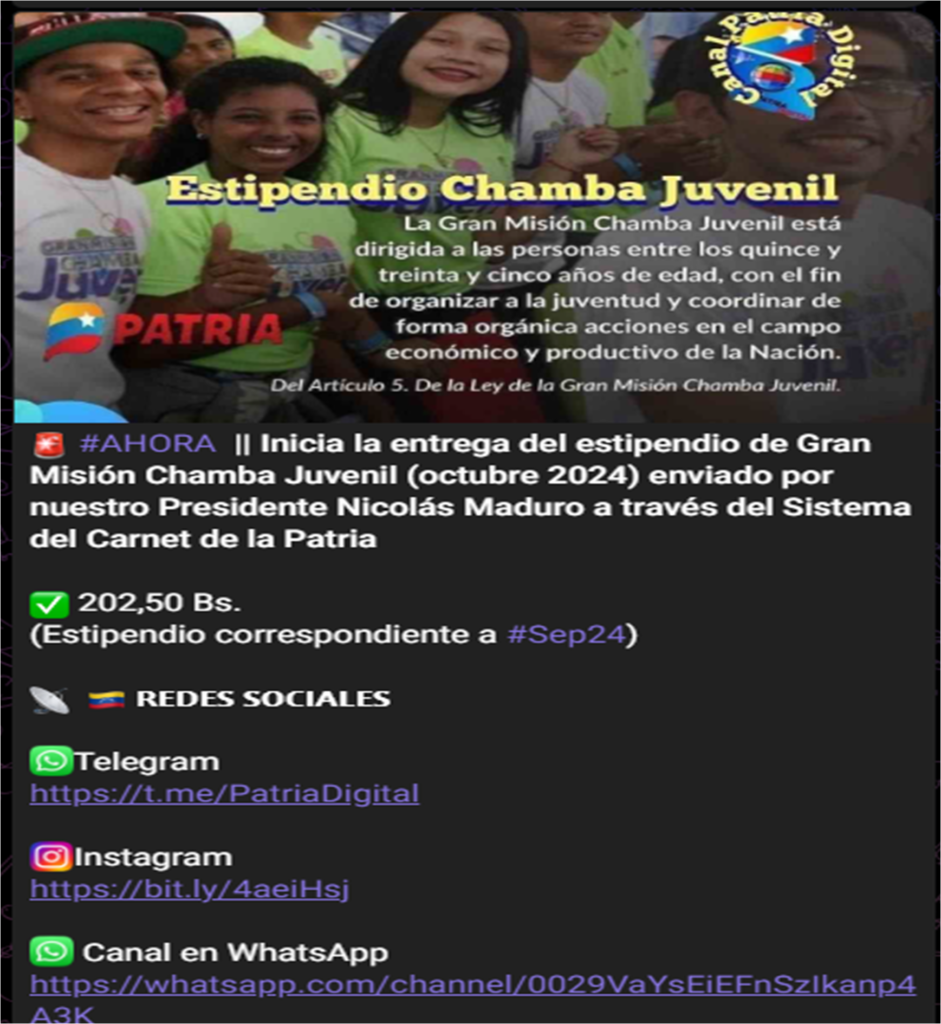 Entrega de estipendio Gran Misión Chamba Juvenil y Movimiento Social Somos Venezuela