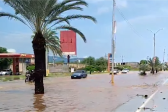 Lluvias anegan la Av. Juan Bautista en Margarita