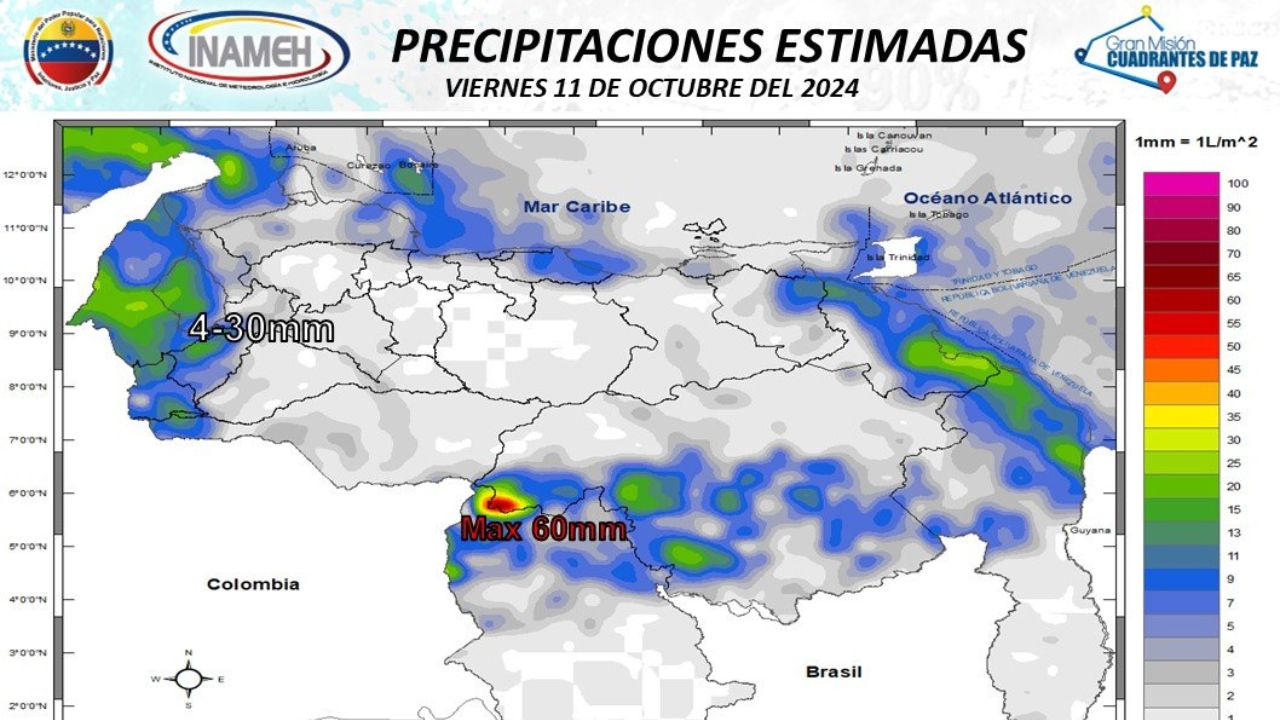 Lluvia la tarde de este viernes en estos estados