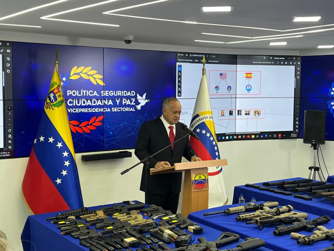 Ministro Cabello anuncia detenciones y 71 armas decomisadas en plan desestabilizador