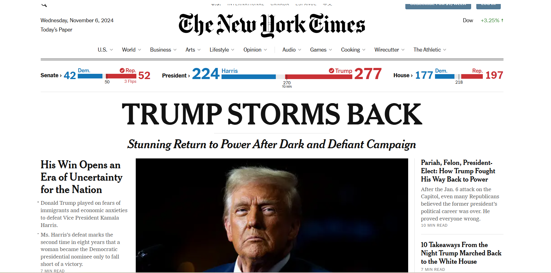 The New York Times describe la victoria de Trump como “una peligrosa amenaza” para EE.UU.