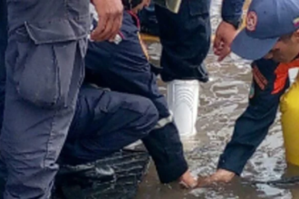 Hospital Pérez de León se inunda por fuertes lluvias de este domingo