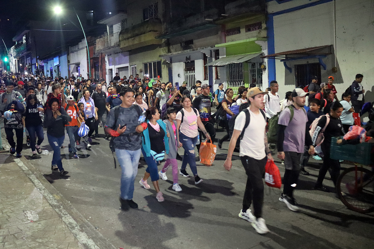 Parte la primera caravana migrante del año desde la frontera sur de México