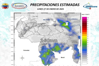 Inameh prevé lluvias en algunas áreas de Venezuela