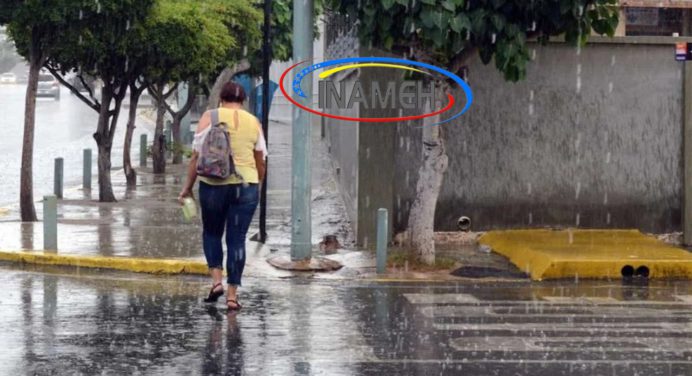 Alerta de lluvias y chubascos en Venezuela el 11-FEB
