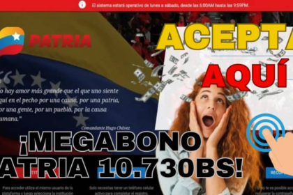 ¡ACEPTA tu Megabono Patria 10.730 Bs. HOY tu Monedero Patria!