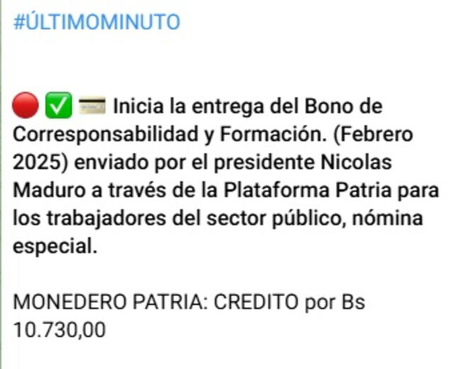 ¡Gran Noticia! Nuevo Bono Patria de 10.000Bs: ¡Cobra HOY!