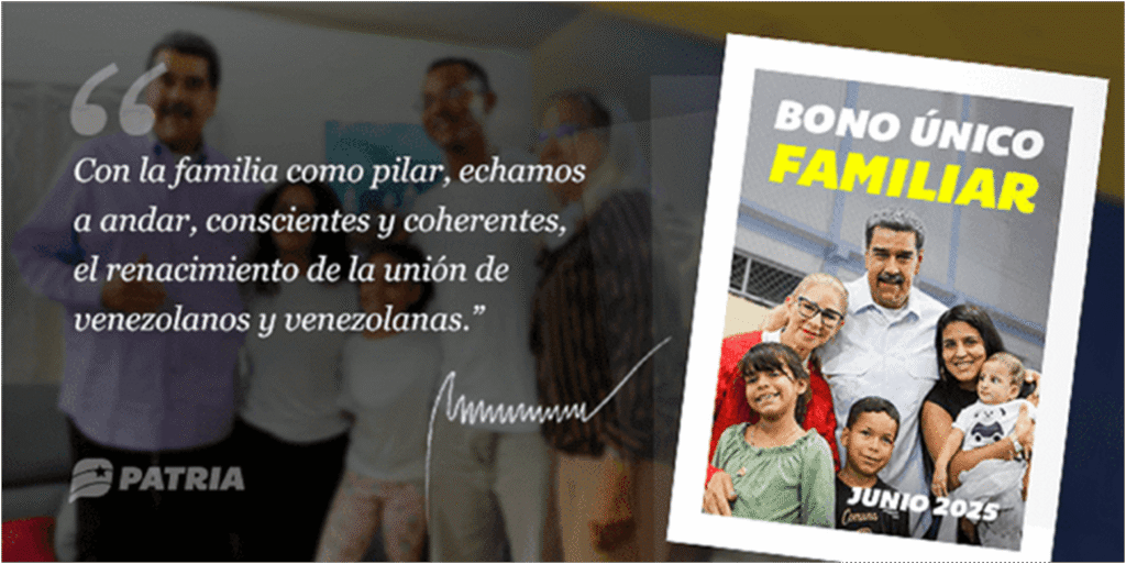Bono Único Familiar Julio 2025: ¿Cómo registrarse en Patria y cuándo pagan?