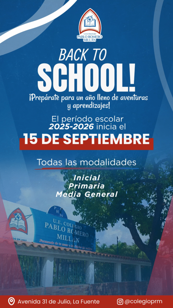 Colegio Pablo Romero Millán inicia el año escolar 2025-2026 este 15 de septiembre en Nueva Esparta