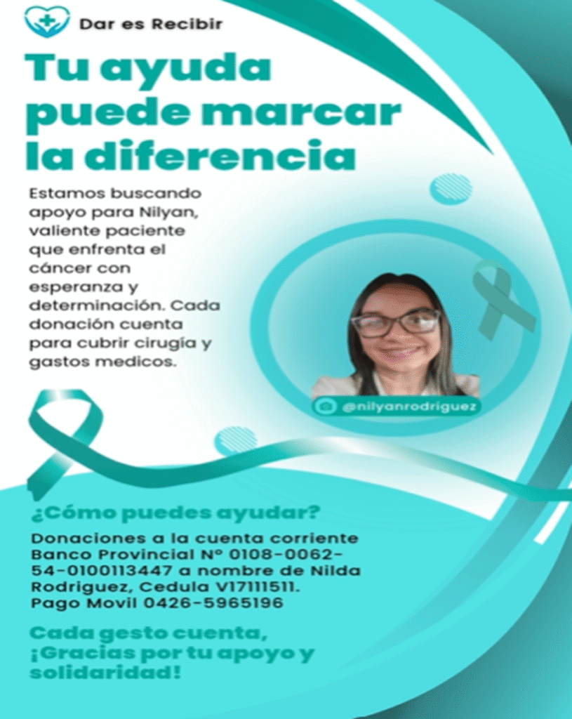 Ayuda a Nilyan en Nueva Esparta: Dona para su cirugía y tratamiento contra el cáncer