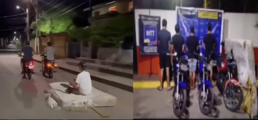 Detenidos motorizados en Margarita por realizar acrobacias peligrosas con un colchón