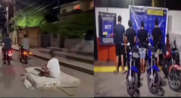 Detenidos motorizados en Margarita por realizar acrobacias peligrosas con un colchón +VIDEO