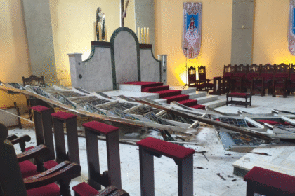 Ráfagas de viento derriban vitral de la Catedral de Maturín 6SEP