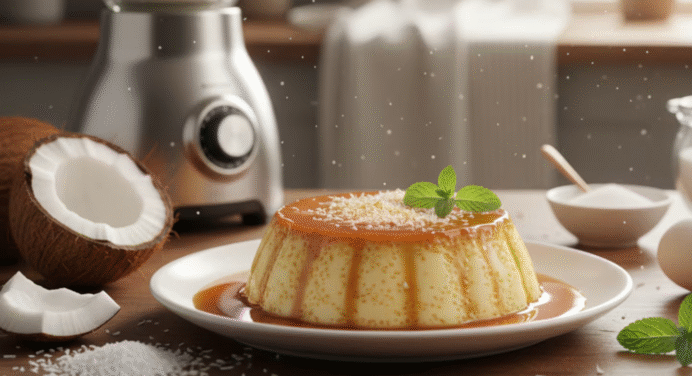 Flan de Coco Saludable en la Licuadora: Receta Rápida con 3 Ingredientes