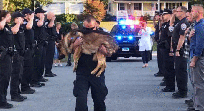 El último adiós a un perro policía muy especial hace llorar a todo el Cuerpo