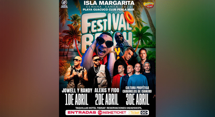 ¡Semana Santa 2026 en Margarita! Festival Beach Anuncia Cartel de Artistas