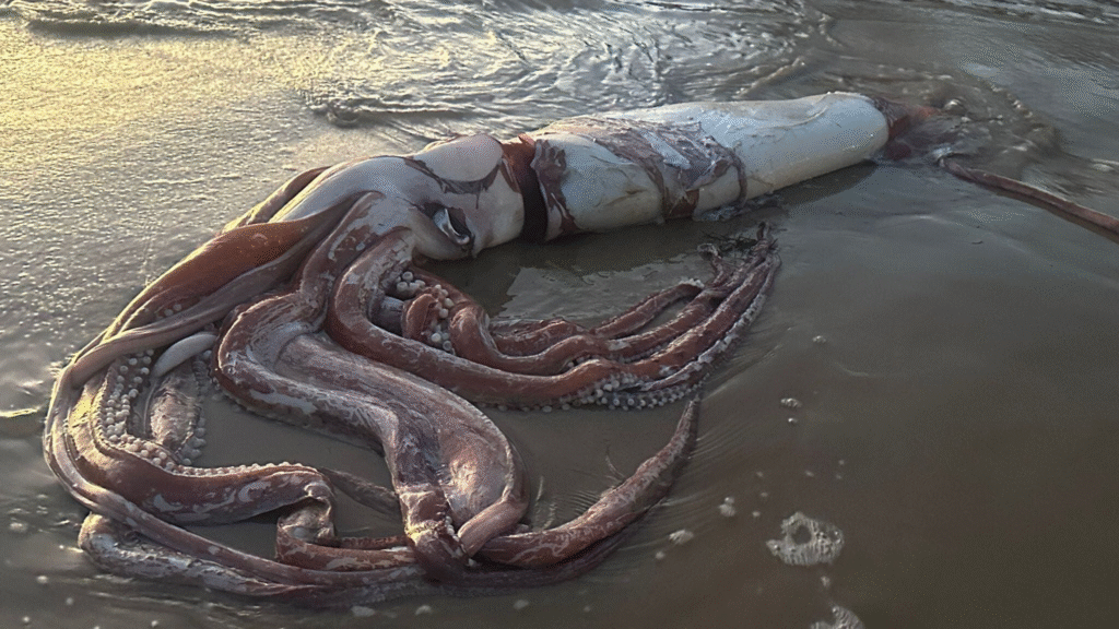 Pescadores de Manzanillo Encuentran Calamar de Más de 5 kg Varado en la Playa +VIDEO / FOTO REFERENCIAL