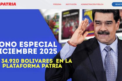 Bono Especial Diciembre 2025: Inicia pago de 34.920Bs +Monto Oficial