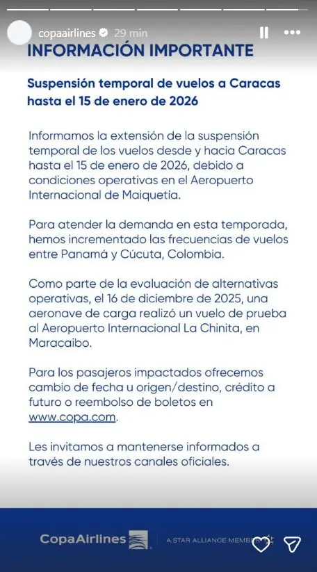 "VUELOS SUSPENDIDOS HASTA 2026"