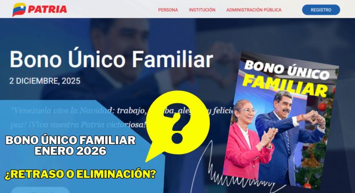 Qué pasa con el Bono Único Familiar Enero 2026 ¿Retraso o eliminación?