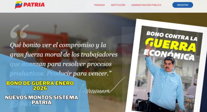 Bono de Guerra 2026: Nuevos montos Patria, Fechas y Actualización de datos