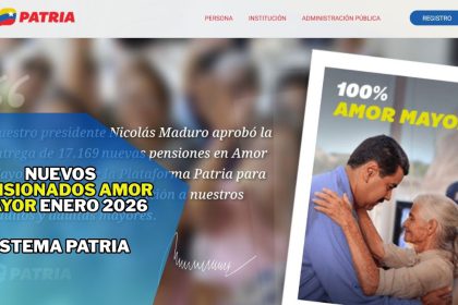 Nuevos Pensionados Amor Mayor Enero 2026: Lista y montos en Patria