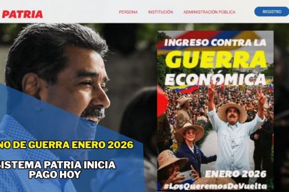 Bono de Guerra Enero 2026: Sistema Patria Inicia pago HOY +Montos Oficiales