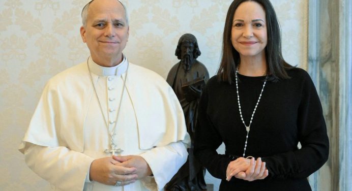 EN FOTOS | El papa recibe a María Corina Machado este 12 de enero