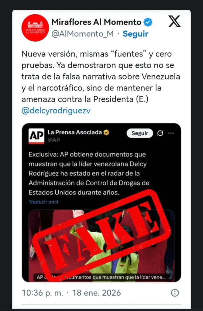 Gobierno rechaza falsa narrativa de AP que sólo busca la desestabilización