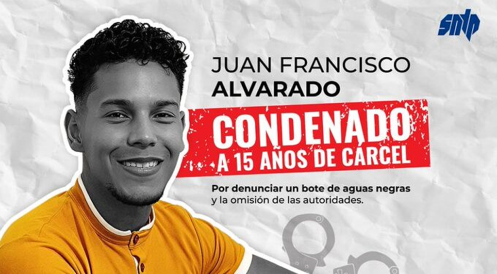 SNTP informó que el estudiante Juan Francisco Alvarado fue condenado a 15 años de cárcel