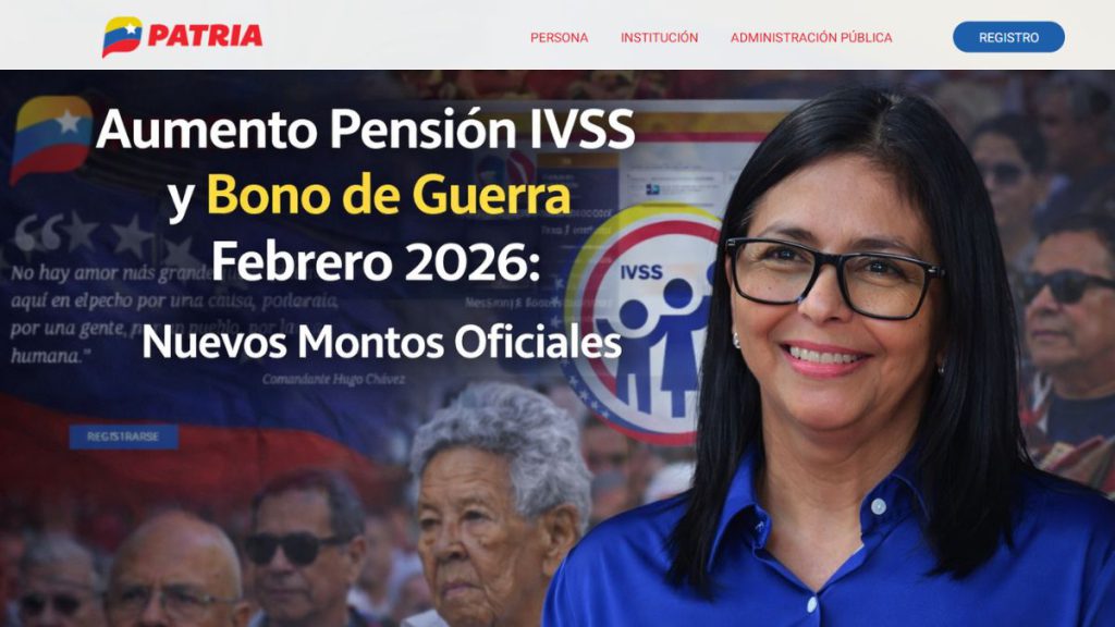 Aumento Pensión IVSS y Bono de Guerra Febrero 2026: Nuevos Montos Oficiales