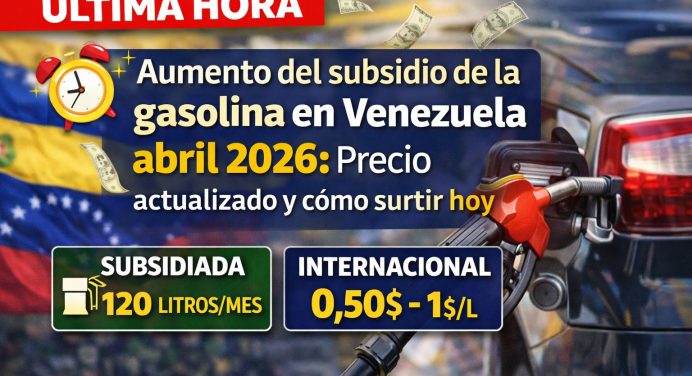 Gasolina en Venezuela Abril 2026: Precio actualizado, subsidio y cómo surtir hoy