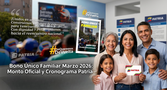Bono Único Familiar Marzo 2026: Monto Oficial y Cronograma Patria
