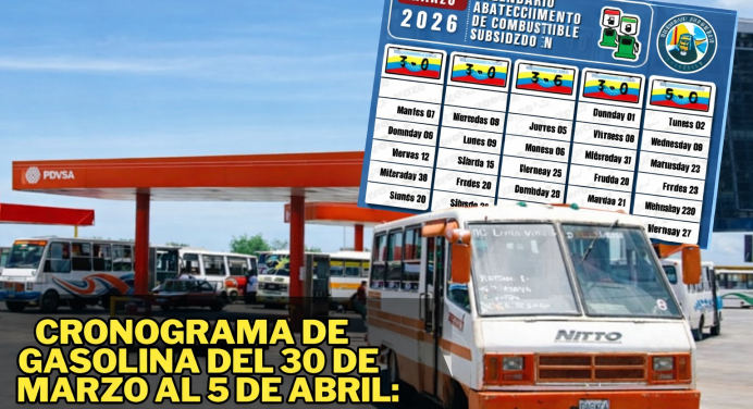 Cronograma de Gasolina del 30 de marzo al 5 de abril: Calendario Oficial