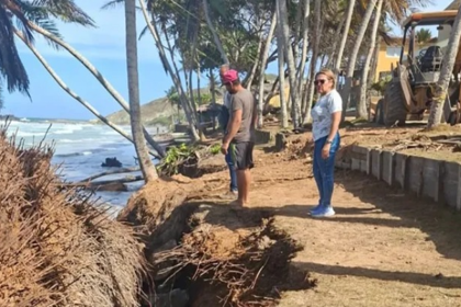 Ecosocialismo monitorea erosión costera en Playa El Agua y Parguito tras fuerte mar de fondo