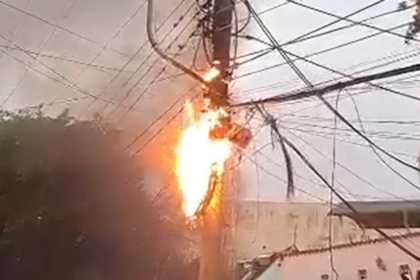Explosión en transformador deja sin electricidad a Pampatar +Video