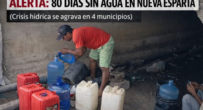 Alerta: 80 días sin agua en Nueva Esparta (Crisis hídrica se agrava en 4 municipios)